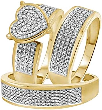 2023 Нови дами пенливи дијаманти целосен дијамантски двоен дијамантски сет прстен ветувачки прстен сет цирконија прстен прстен прстен два парчиња сет симпатични пр